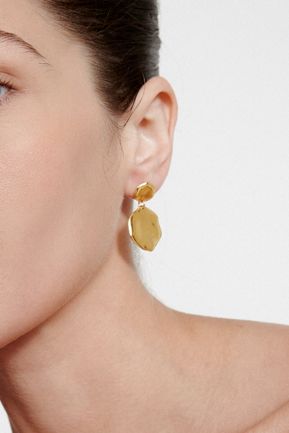 Yellow Gold Coin Earrings Stylish Design