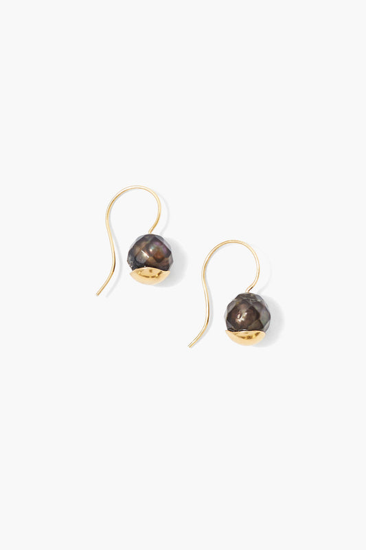 Gold Dipped Peacock Pearl Earrings