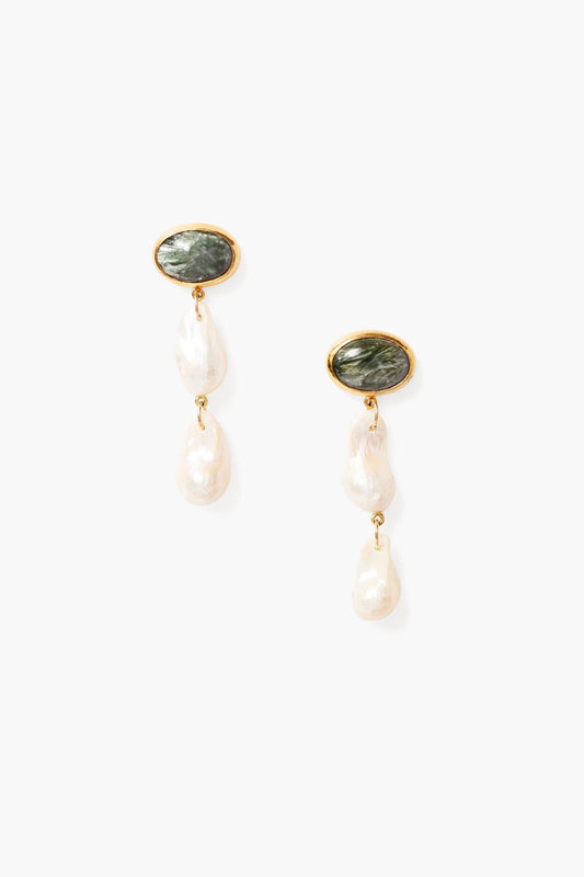 Elegant Georgette Drop Earrings with White Pearls