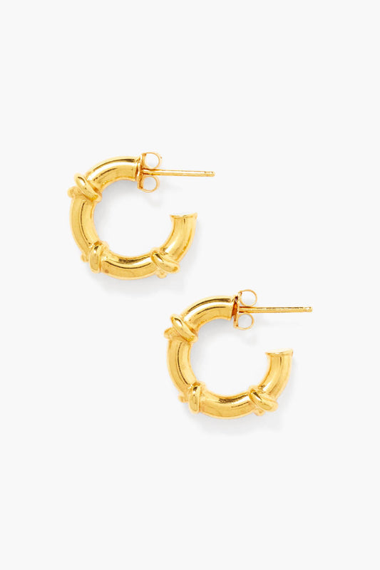 Gold Puffy Hoop Earrings