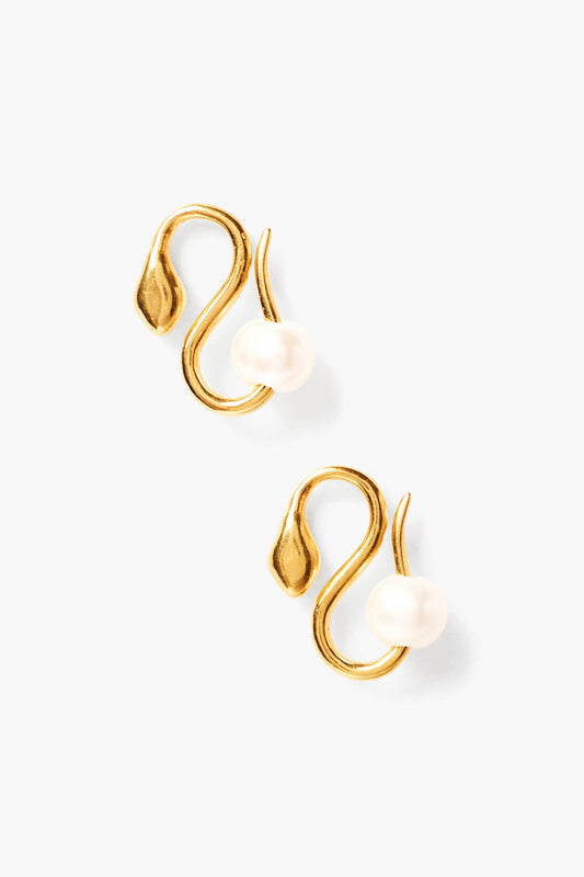 Gold Cobra Pearl Earrings for Stylish Look