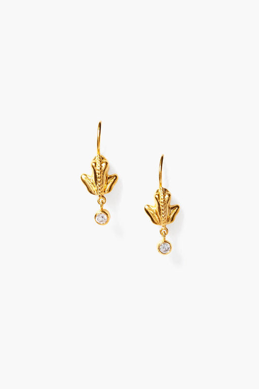 Gold Coqui Frog Earrings for Women