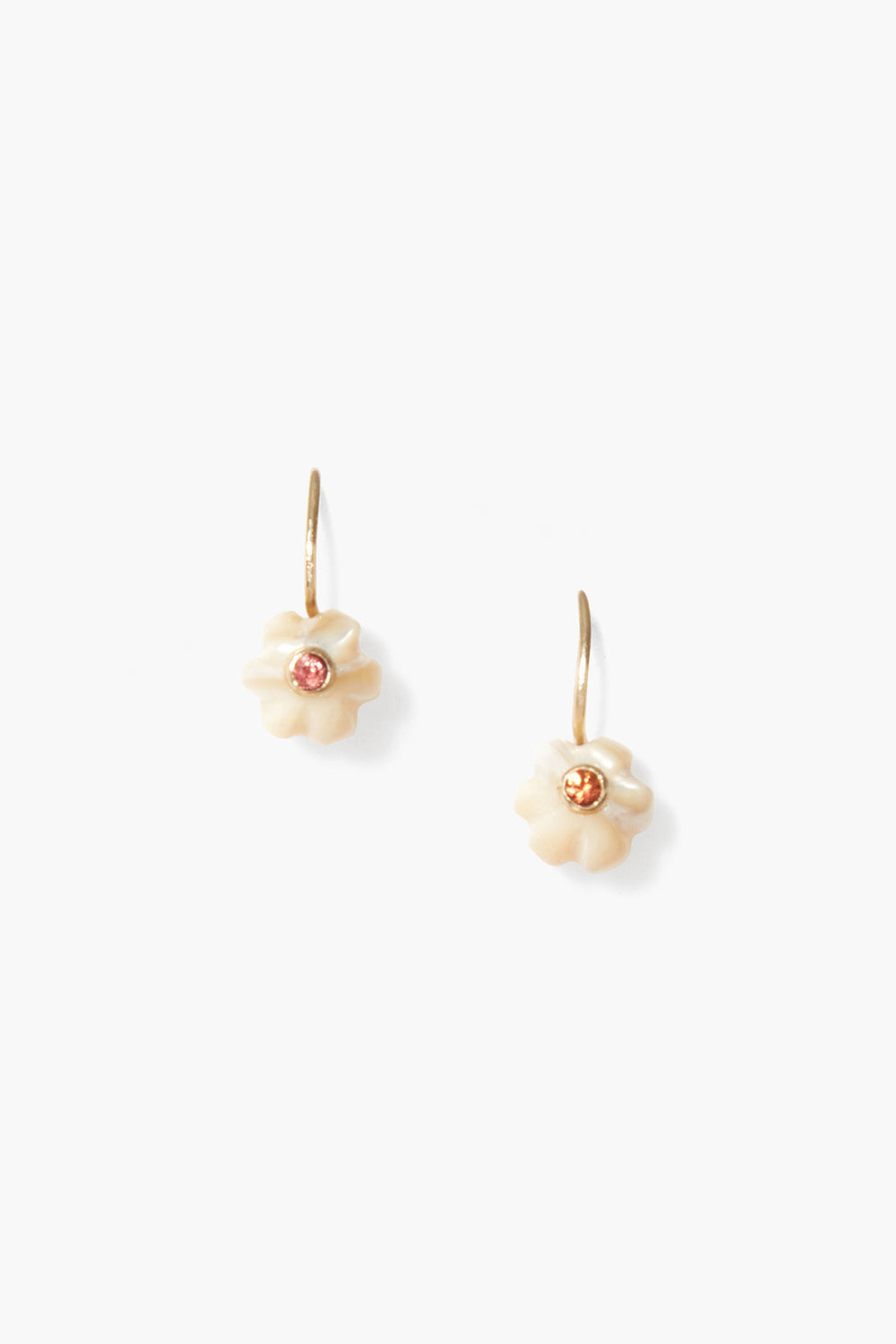 Mini Natural MOP 14k Pumpkin Earrings