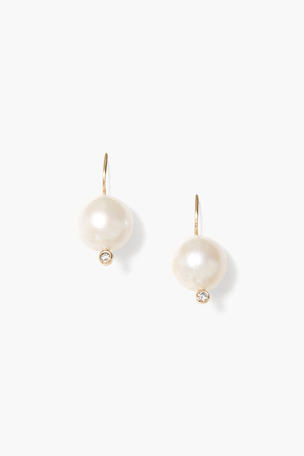 14k White Pearl Earrings in Kaia Style