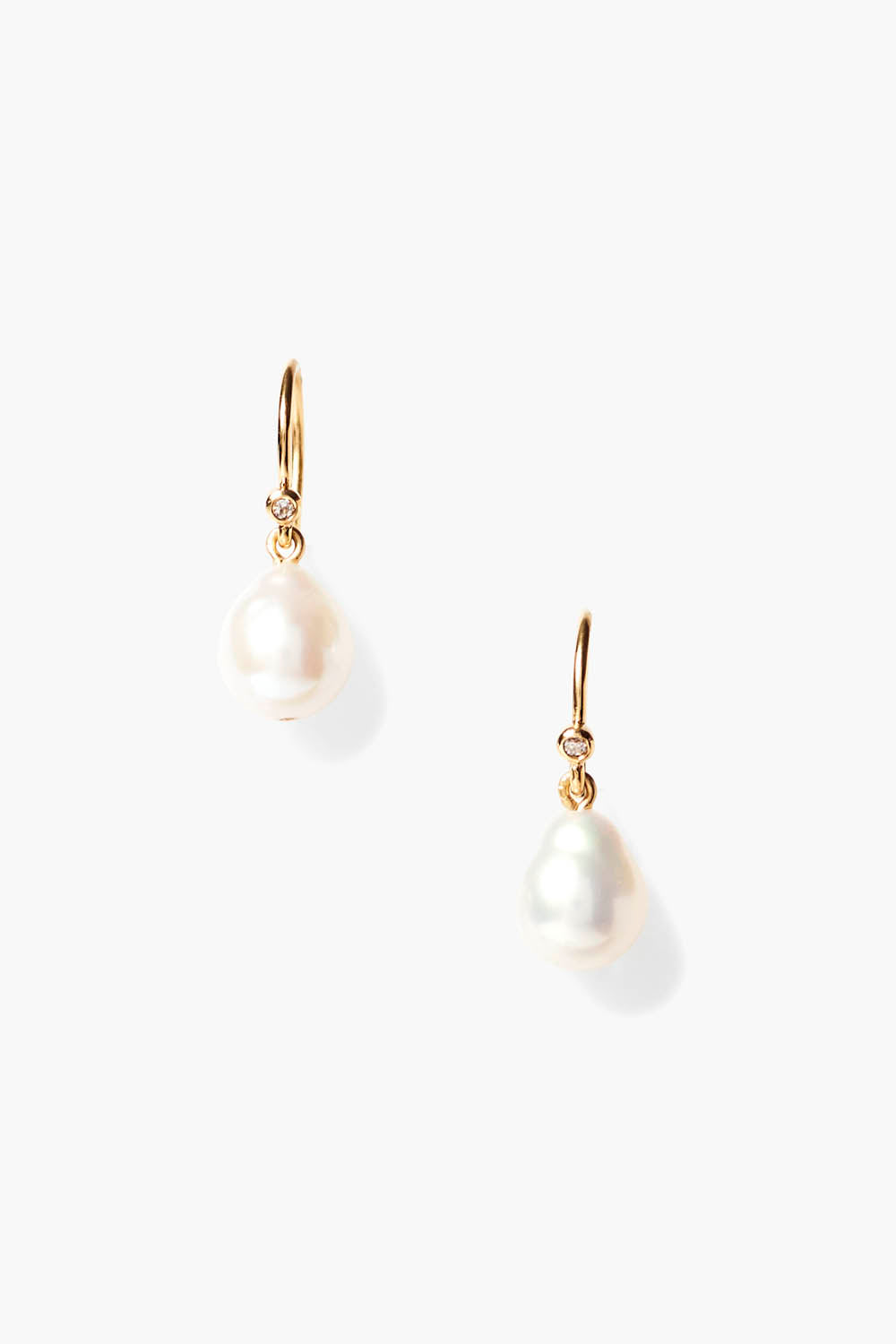 14k White Pearl Edison Style Earrings