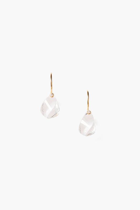 Clear Quartz Earrings in 14k Gold Setting