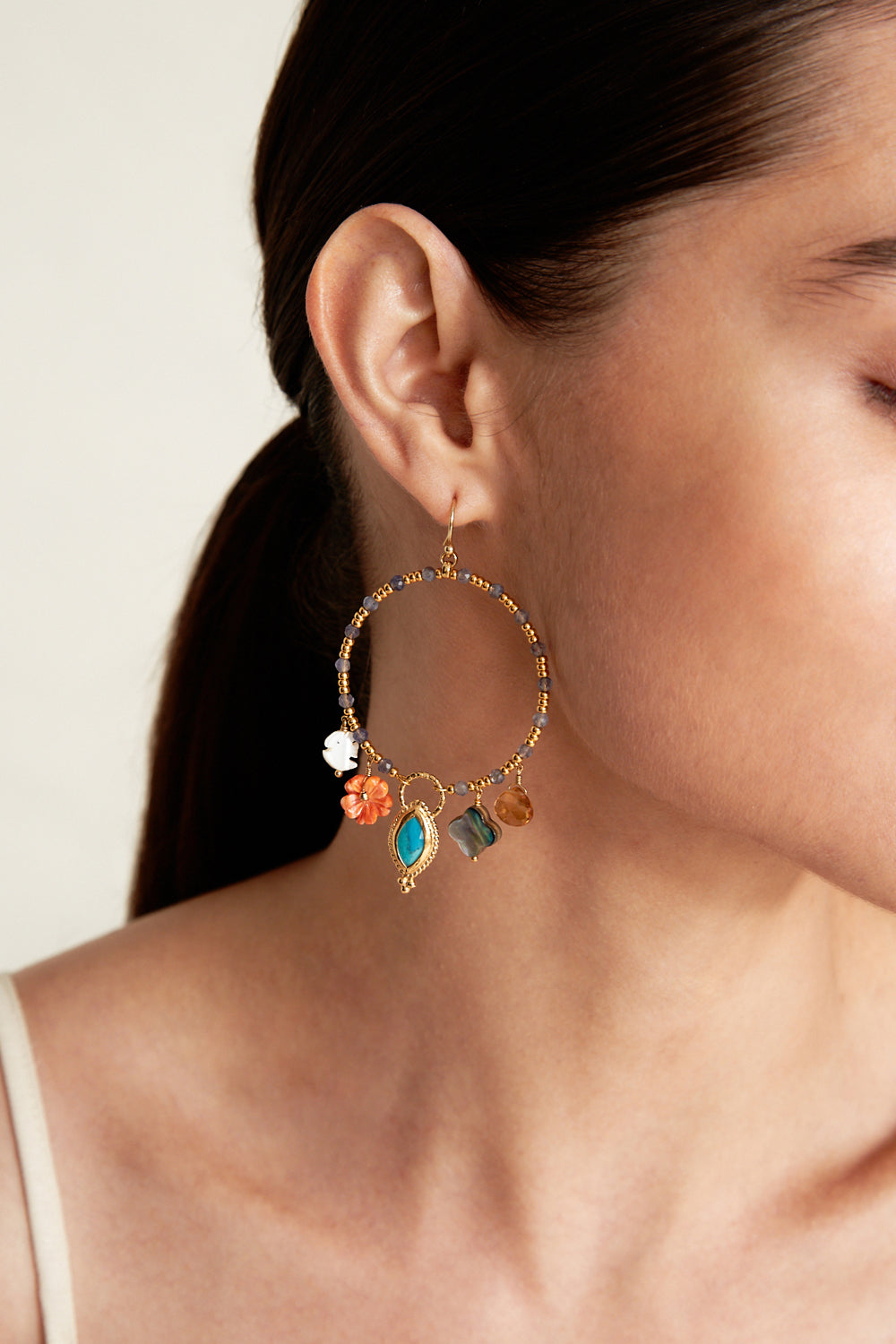 Multi Color Hoop Earrings in Stylish Design