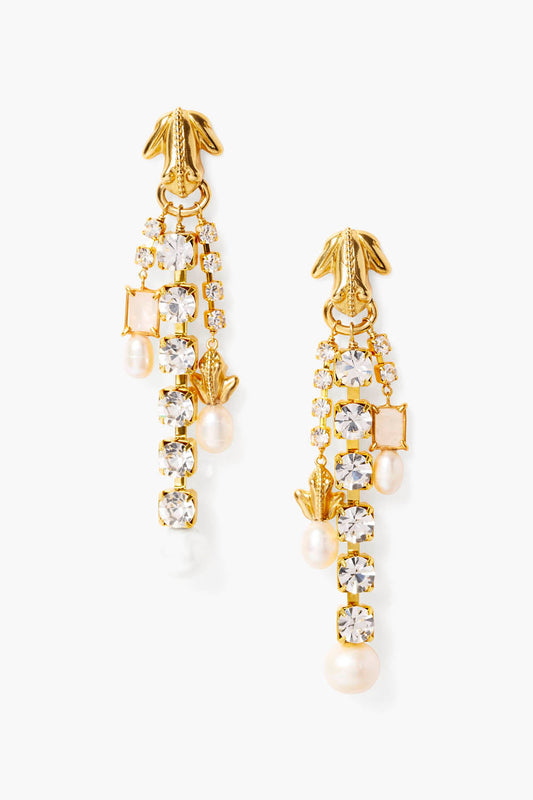 White Pearl Cascade Earrings for Elegant Style