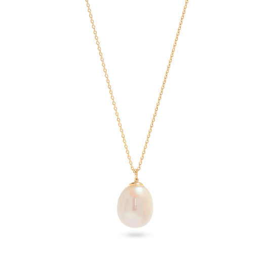 Pearl Pendant Necklace in Elliptical Design