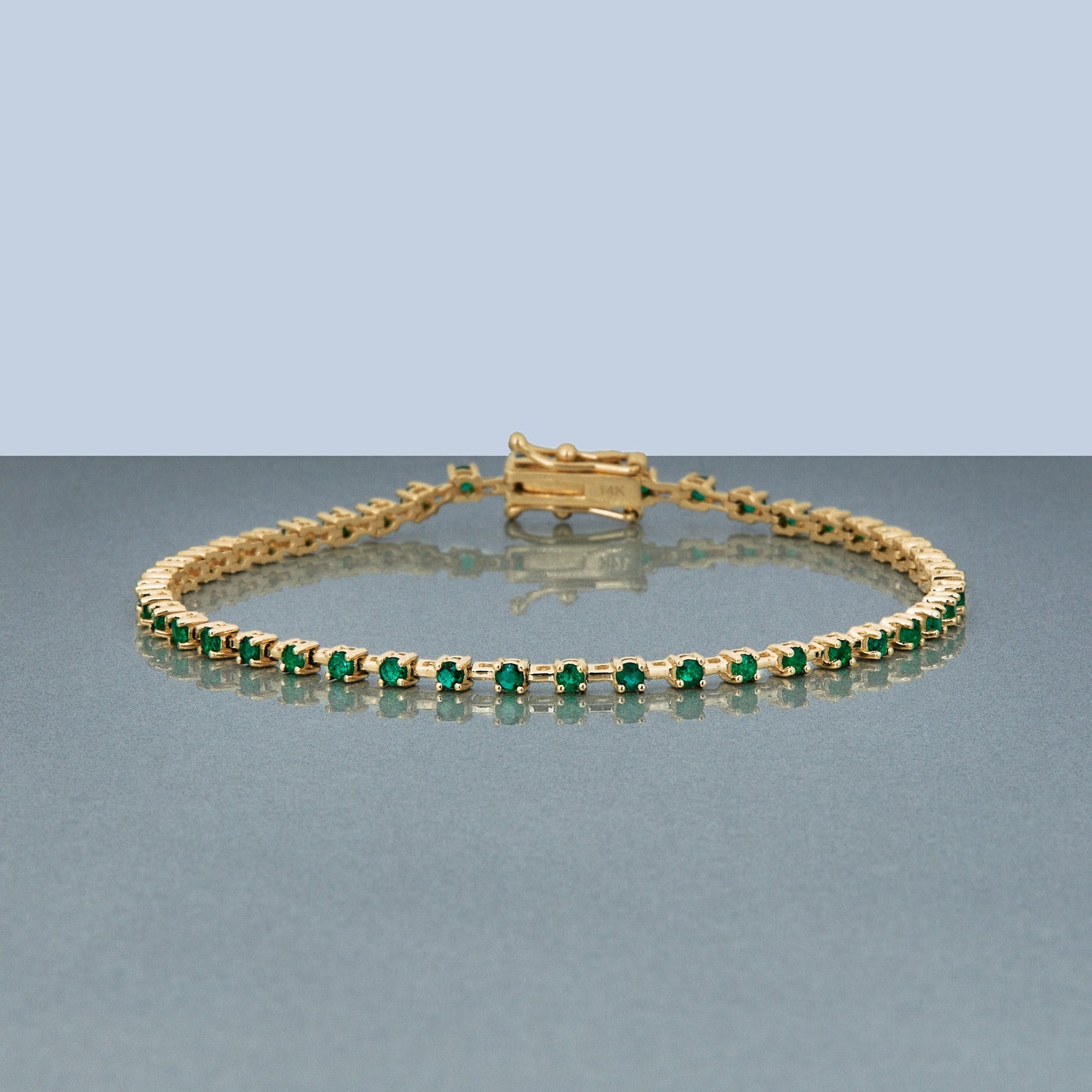 Emerald Green Tennis Bracelet in Silver