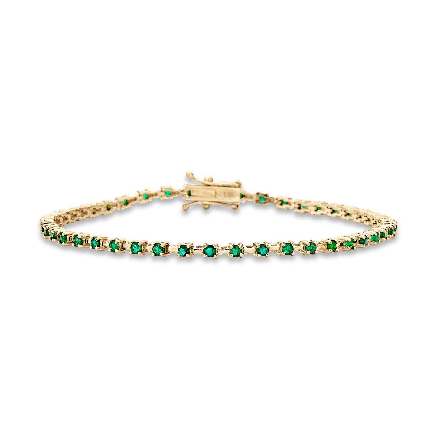 Emerald Green Tennis Bracelet in Silver