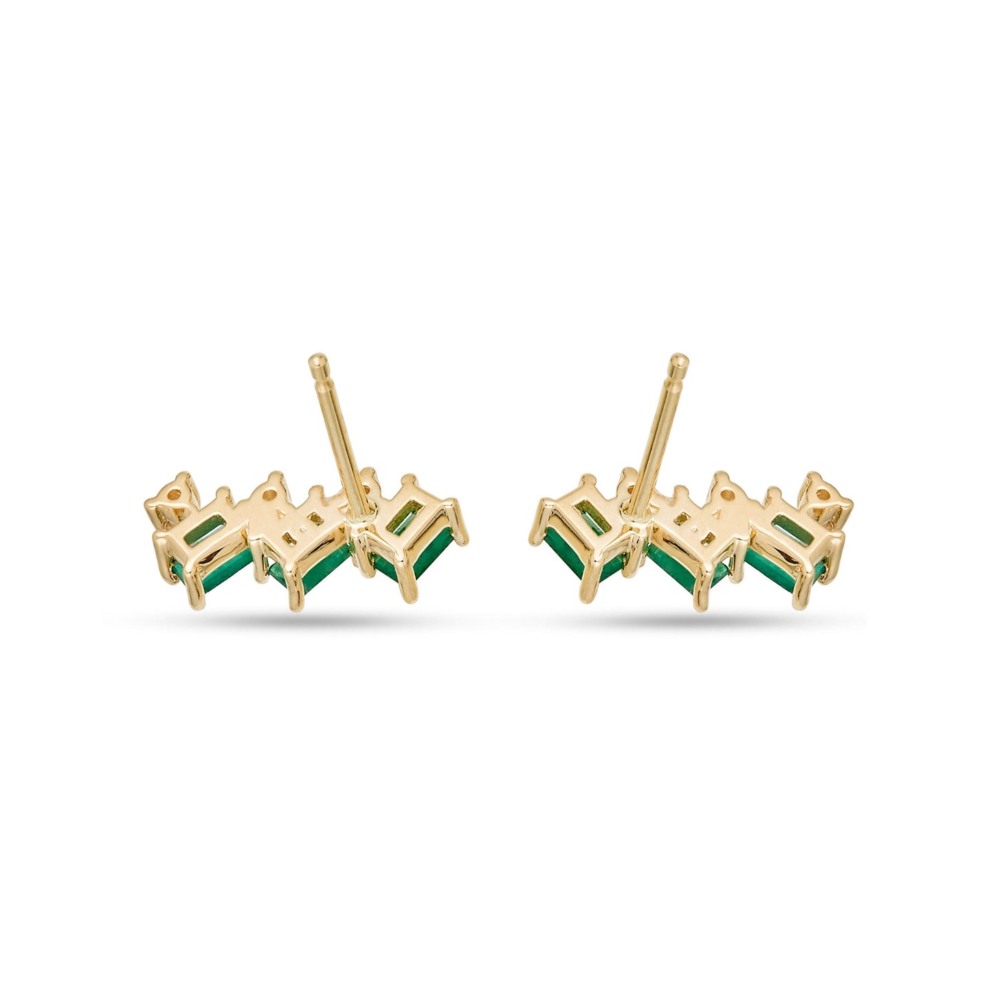 Emerald Cluster Stud Earrings in Luxe Design