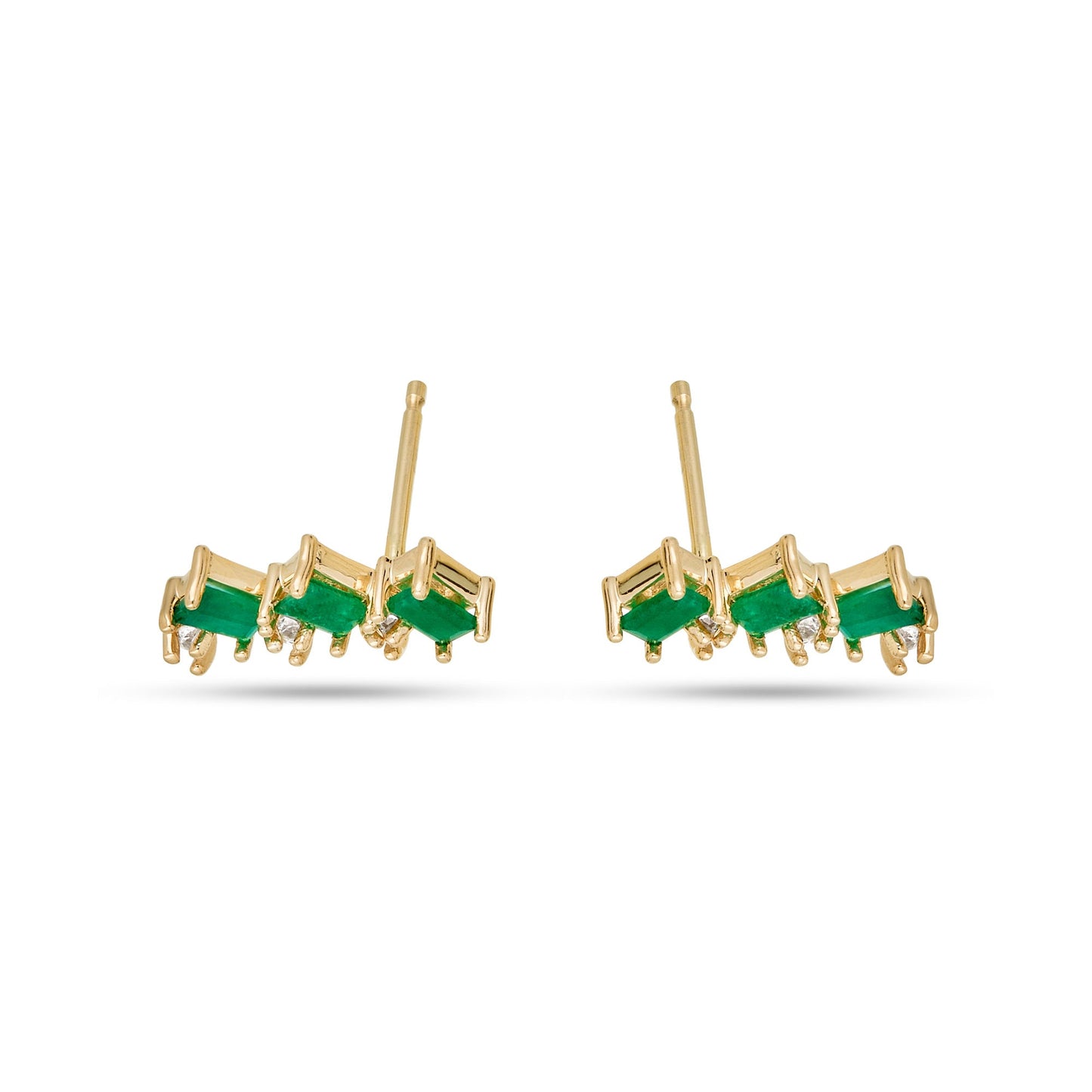 Emerald Cluster Stud Earrings in Luxe Design