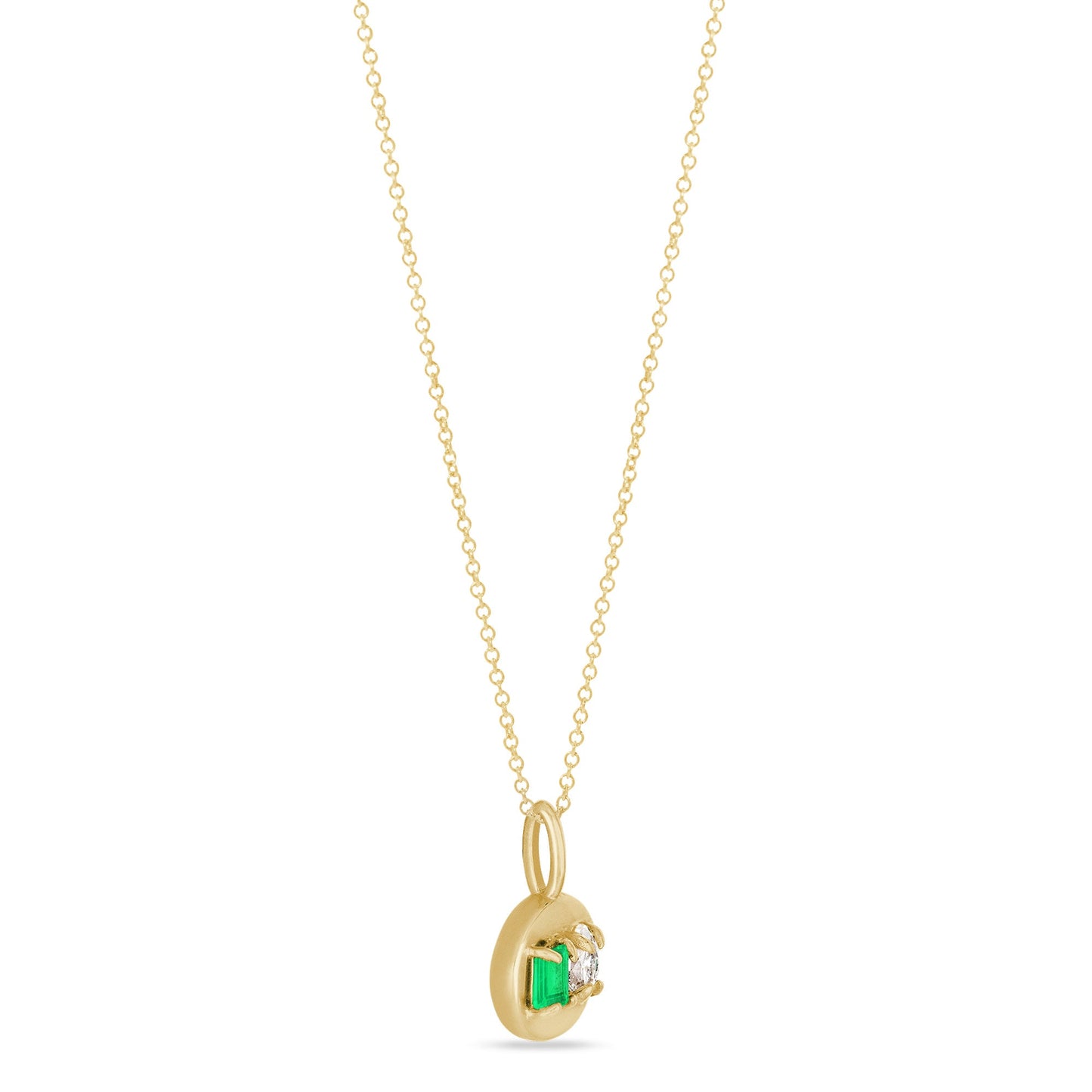 Emerald Mini Medallion Pendant Necklace