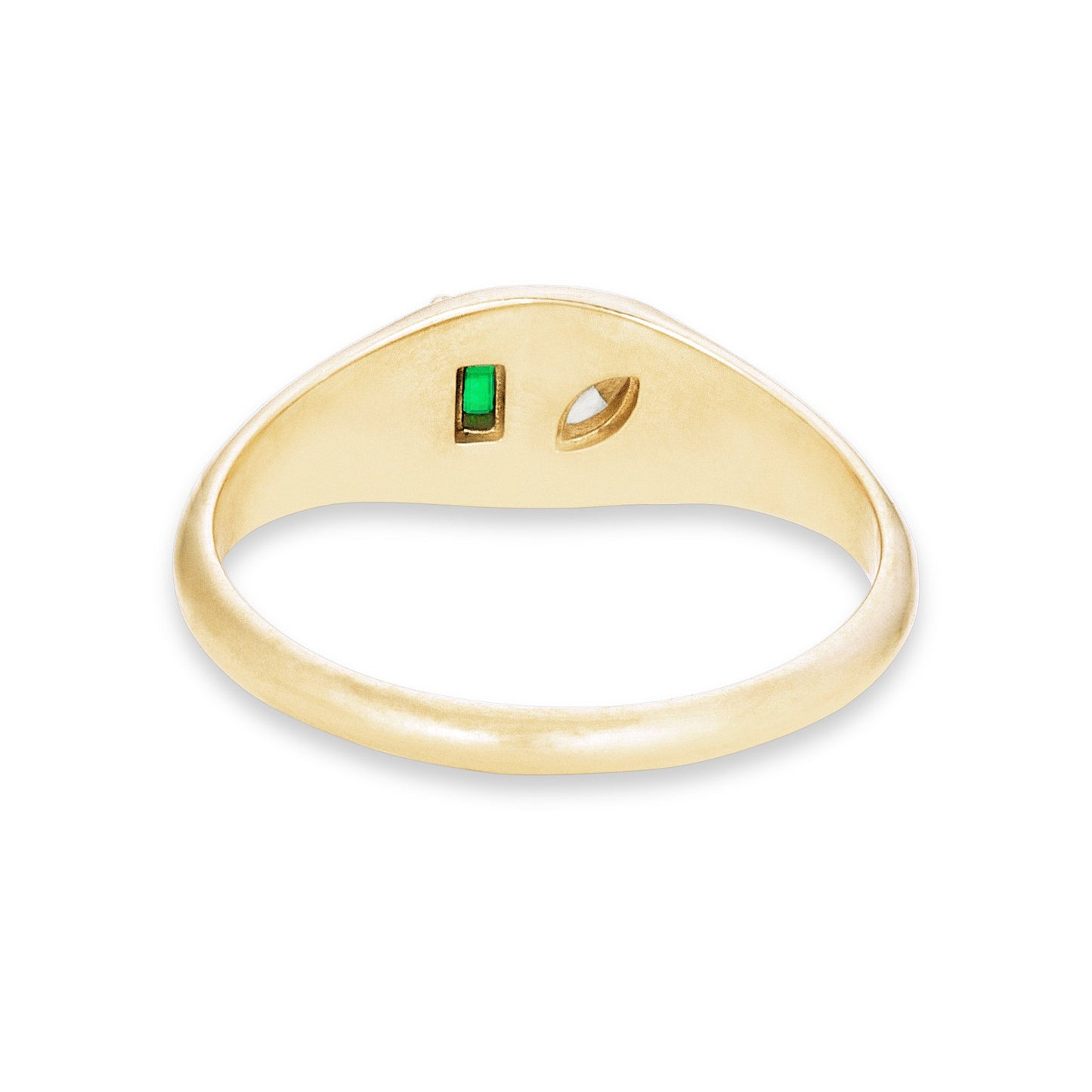 Emerald Pinky Signet Ring in Luxe Design