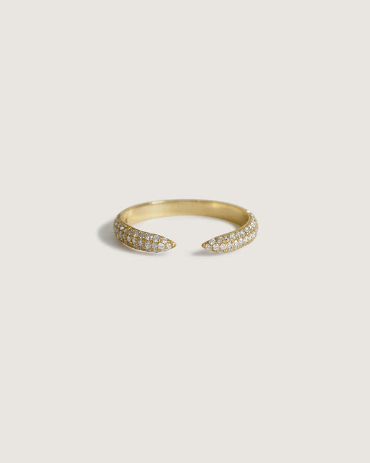 Pavé Cuff Ring with Diamond Accent