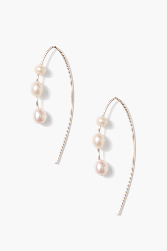 Silver Pearl Earrings in Elegant Design