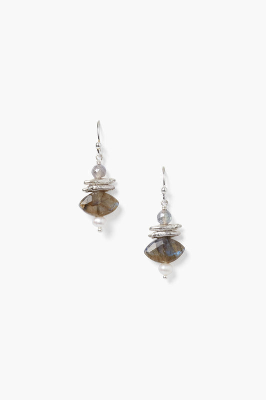 Labradorite Mix Drop Earrings in Elegant Style