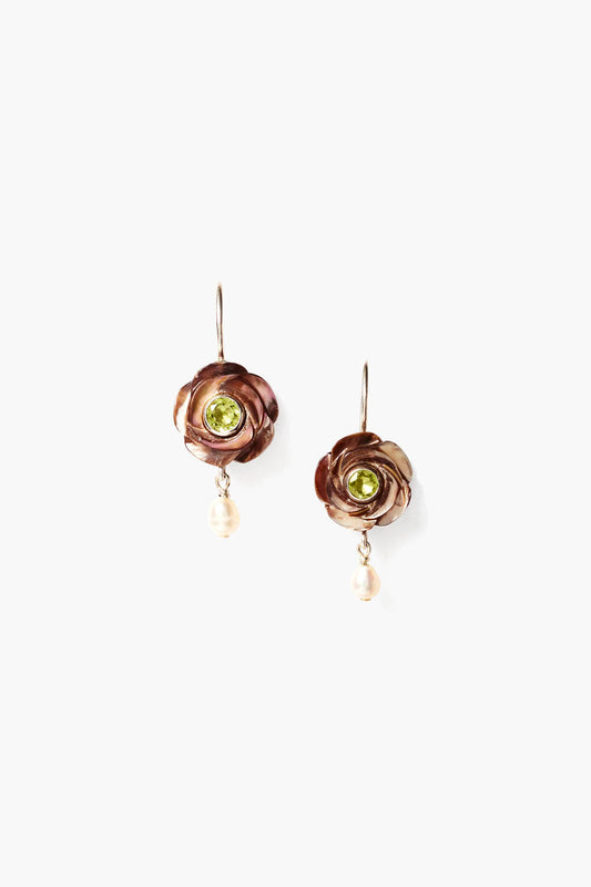 Brown Mother of Pearl Rosalie Earrings