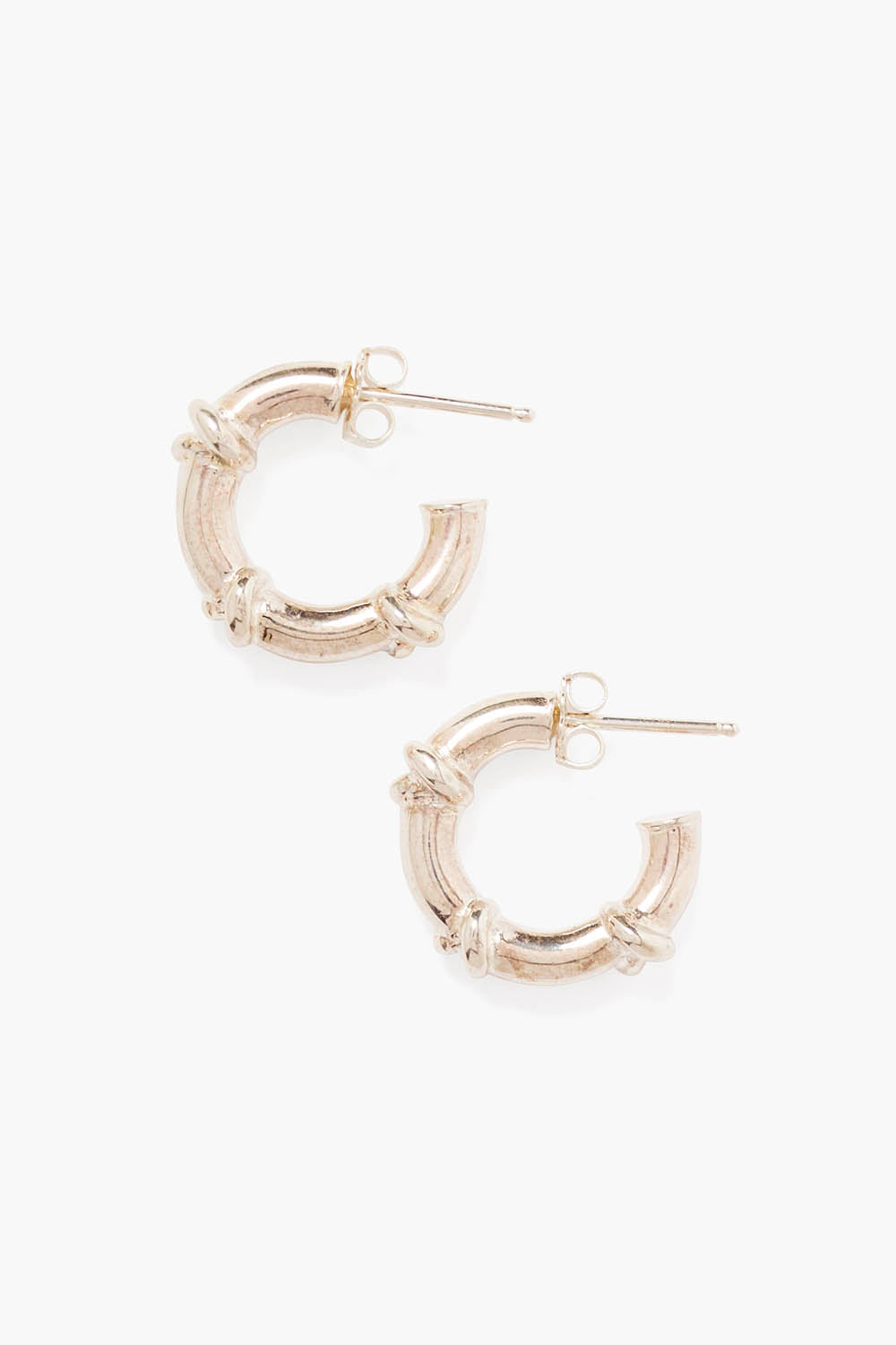 Silver Sailor Puffy Hoop Earrings