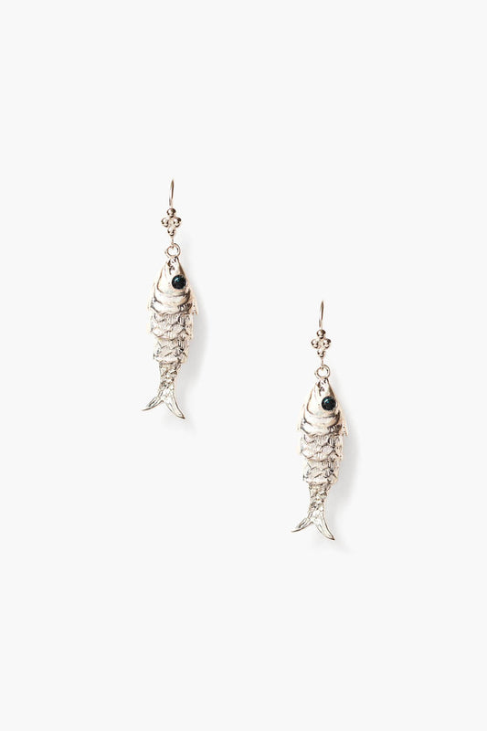 Blue Topaz Koi Design Earrings