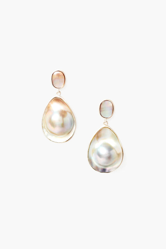 Grey Pearl Drop Earrings in Elegant Design 1