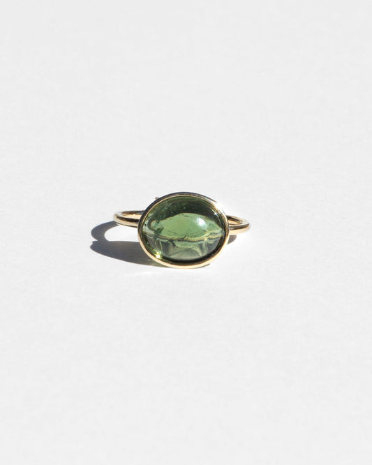 Green Tourmaline Ring in 14K Gold