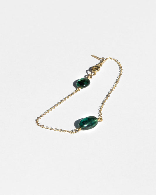 Emerald Chain Bracelet in 14K Gold