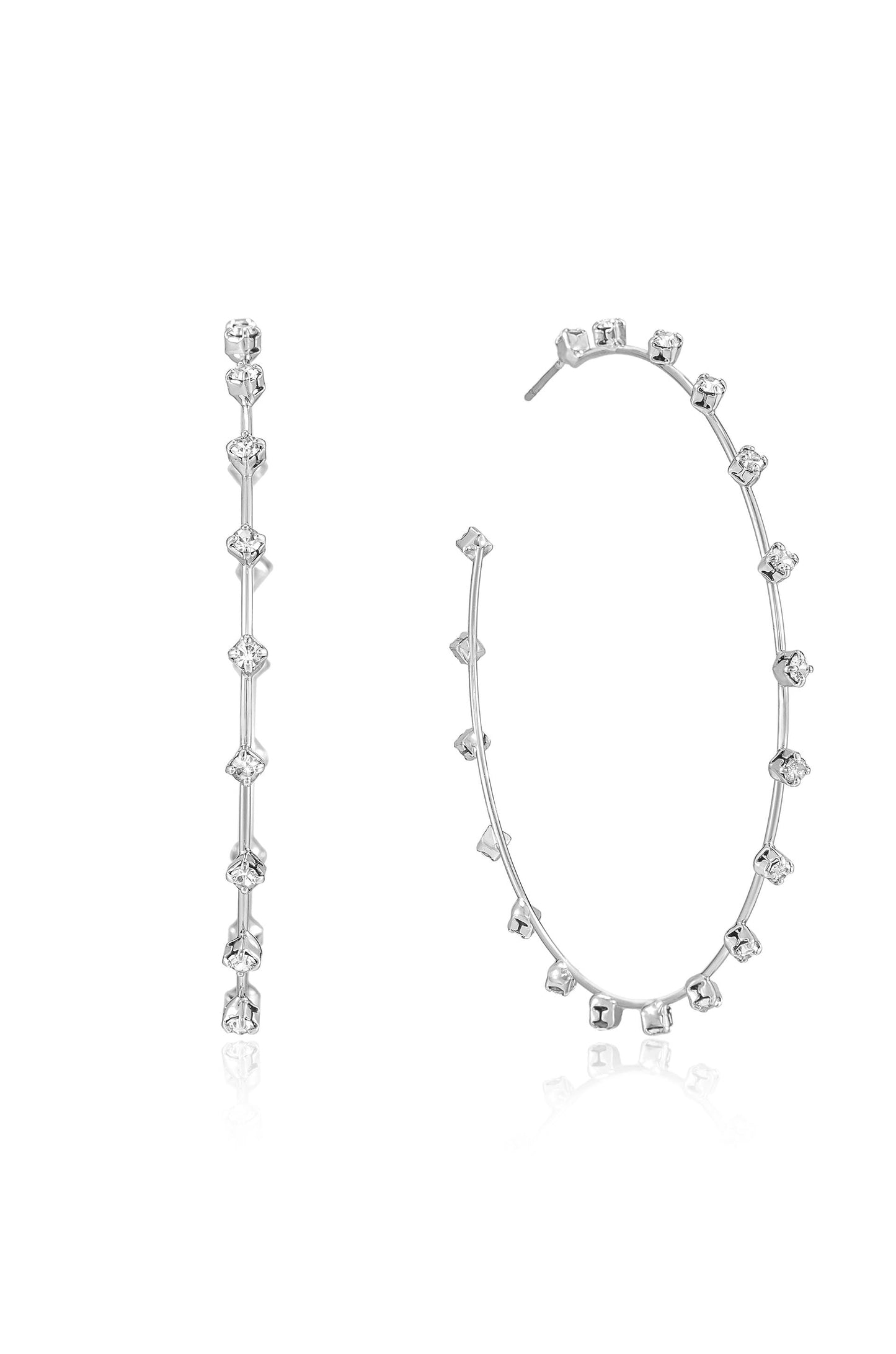 Crystal Hoop Earrings in Simple Design