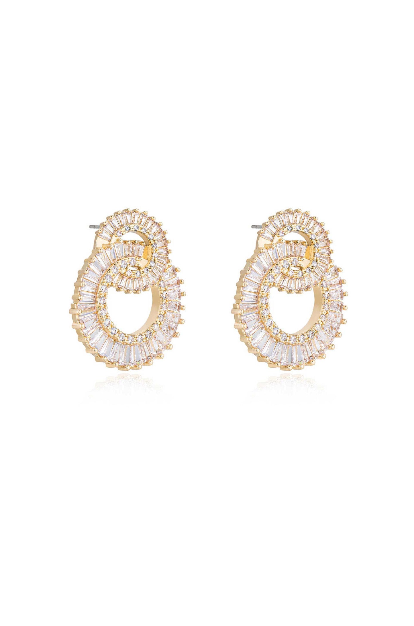 Crystal Earrings with Rotating Circle Design