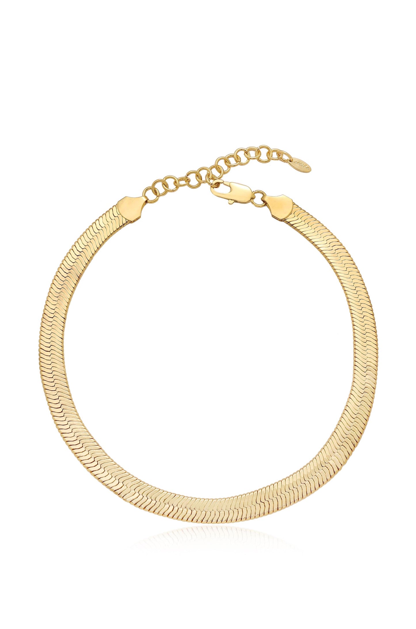 Smooth Herringbone Chain Necklace in Snake Design