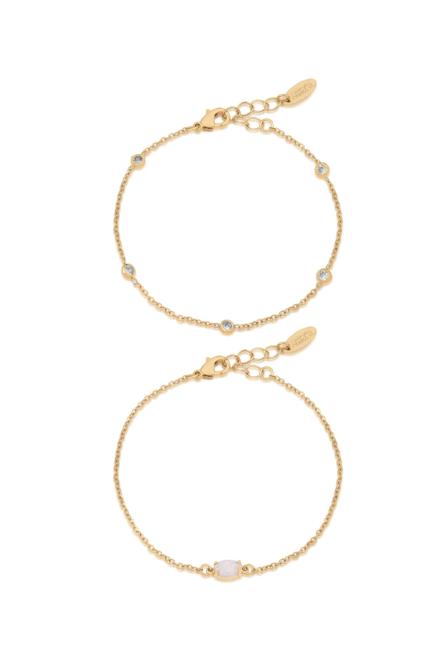 Dainty Bracelet Set with Adjustable Extension