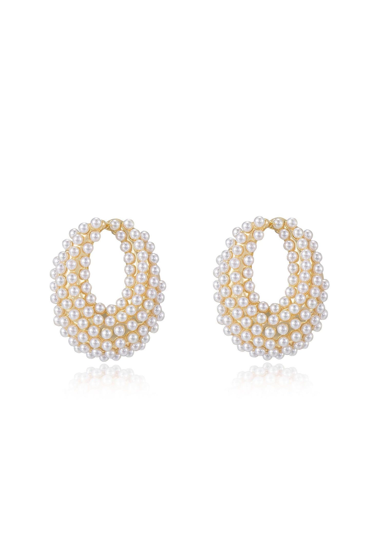 Pearl Cluster Stud Earrings in Classic Style