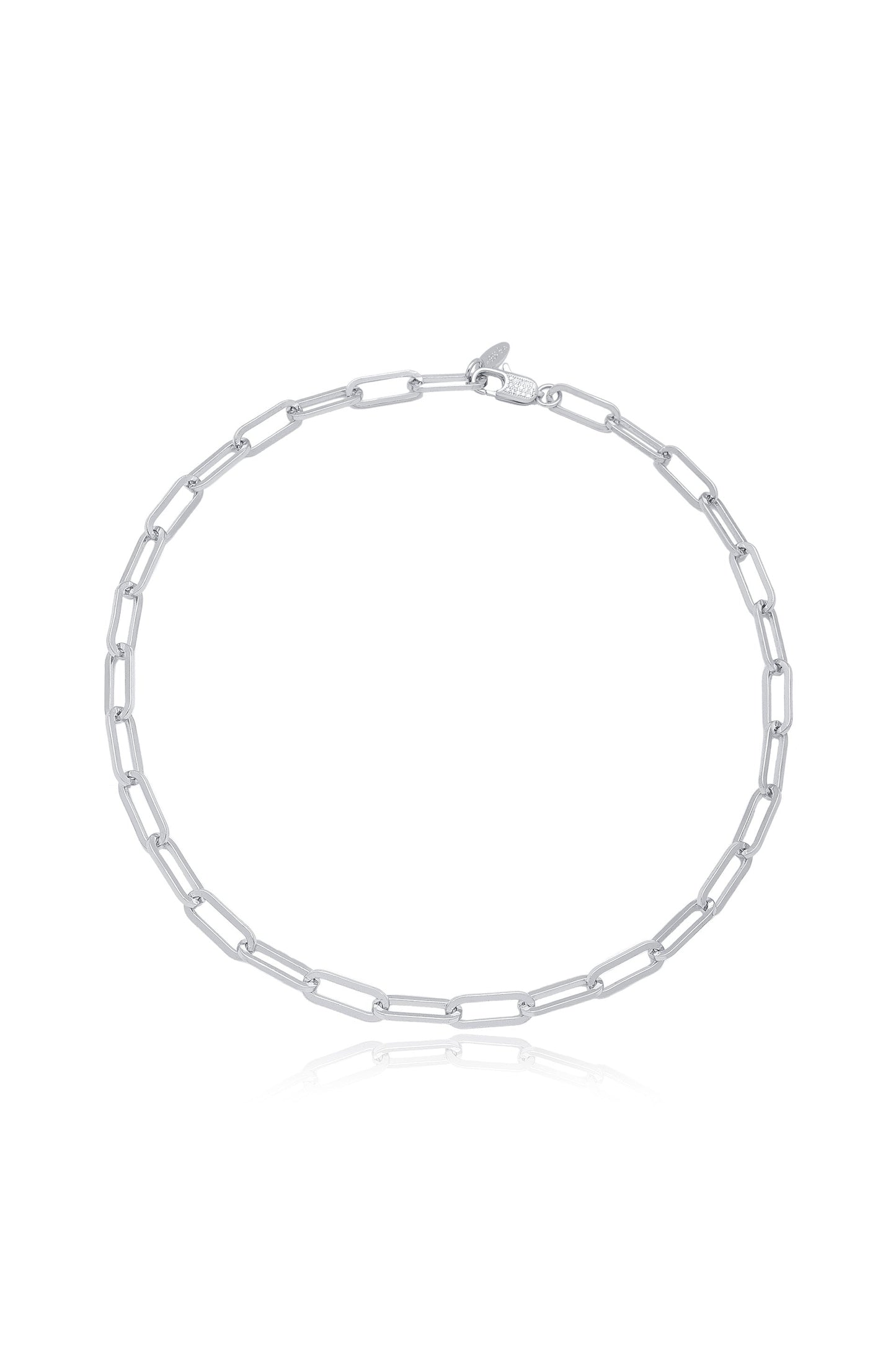 Interlinked Chain Silver Necklace for Everyday Wear