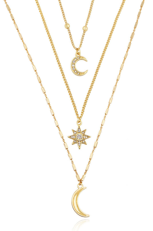 Celestial Themed Necklace Set in Silver