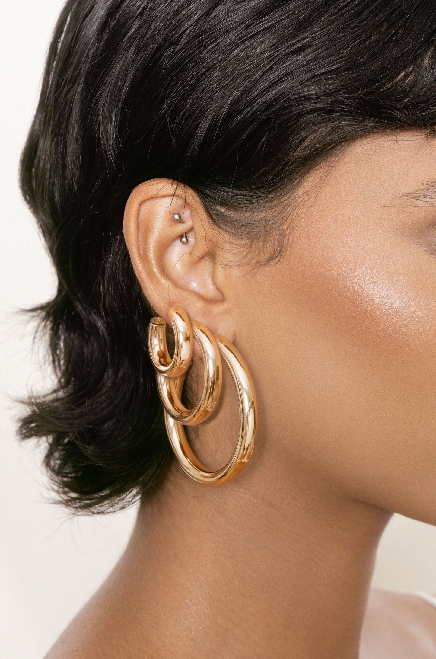 Thick Classic Hoops in Small Size