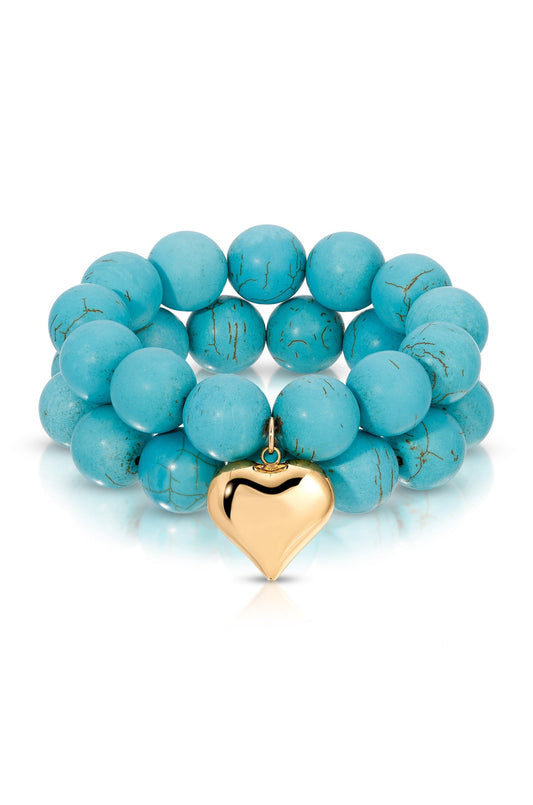 Turquoise Bracelet Set for Luck and Love