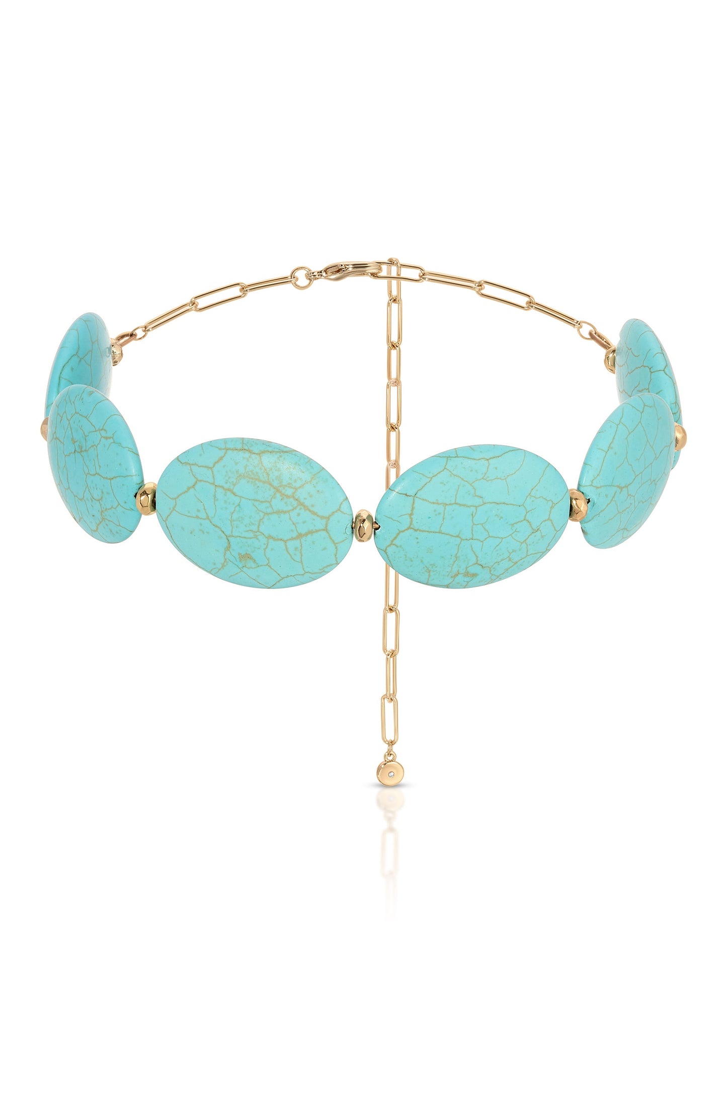 Turquoise Stone Oval Choker Necklace