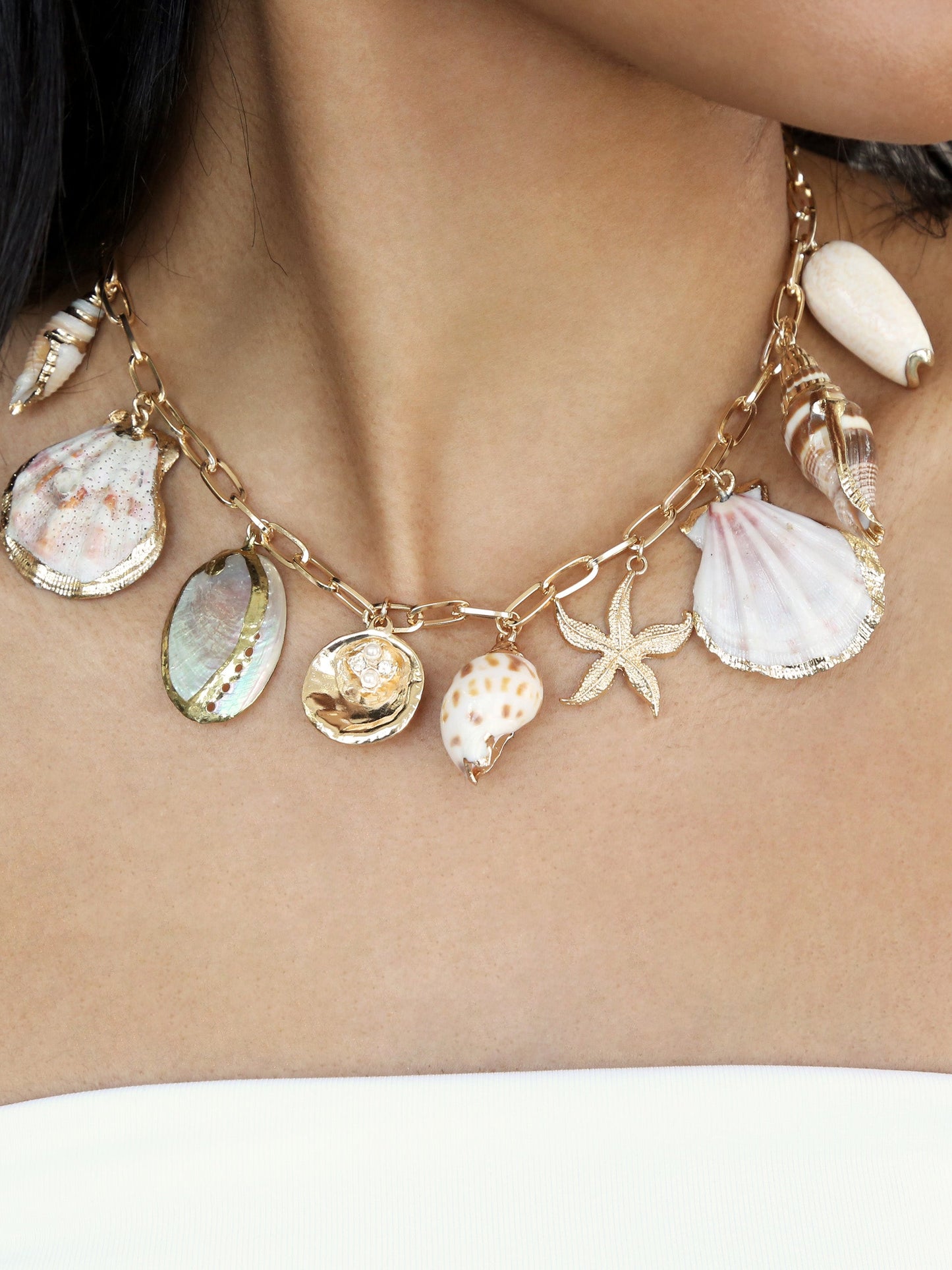 Assorted Shell Necklace with Unique Beach Design