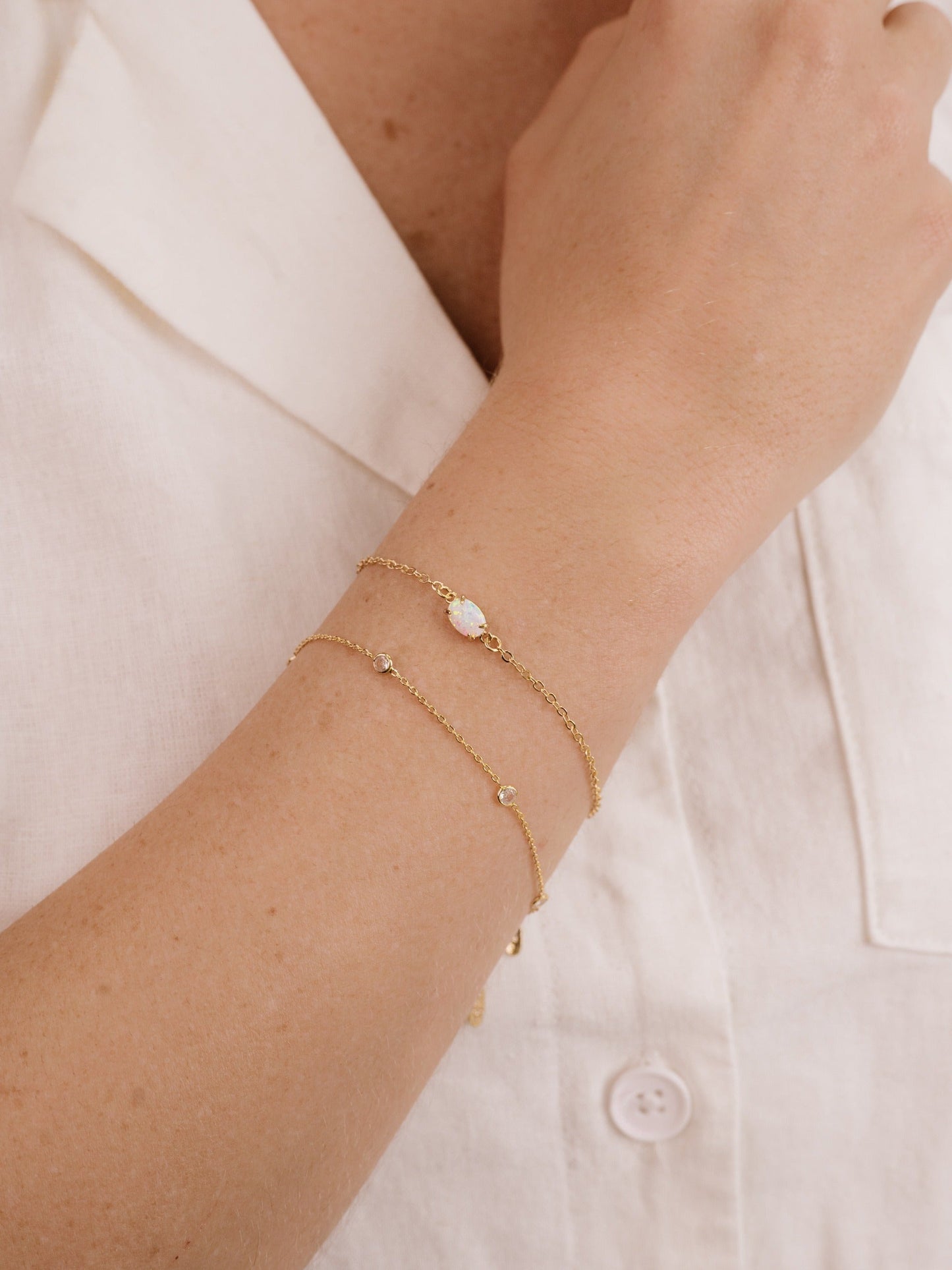 Dainty Bracelet Set with Adjustable Extension