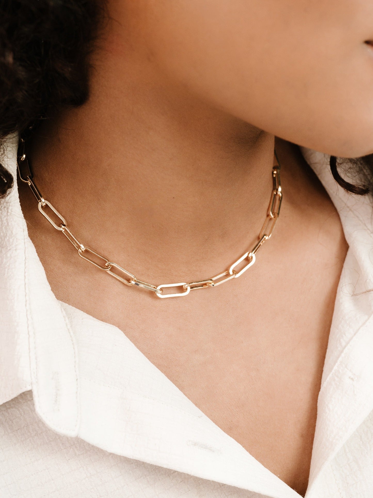 Interlinked Chain Silver Necklace for Everyday Wear