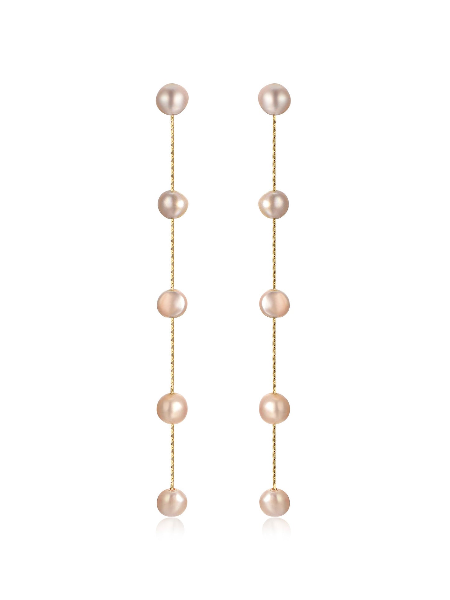 Delicate Drop Earrings with Dripping Pearl Design