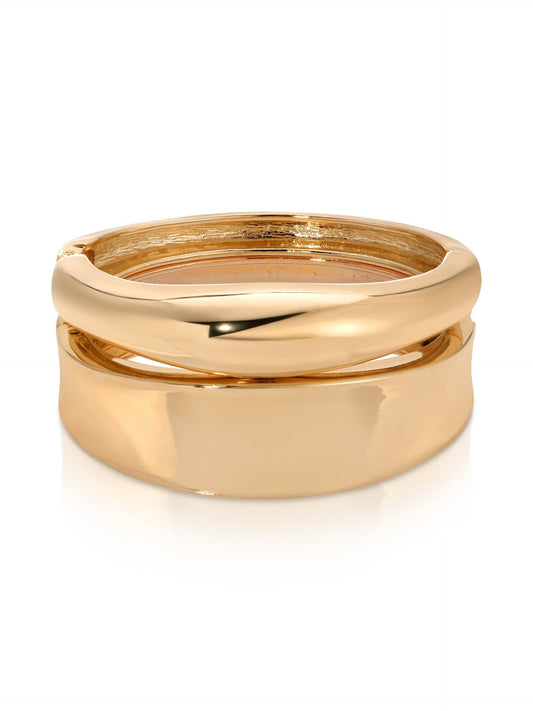 Elegant Double Bangle Set in Gold