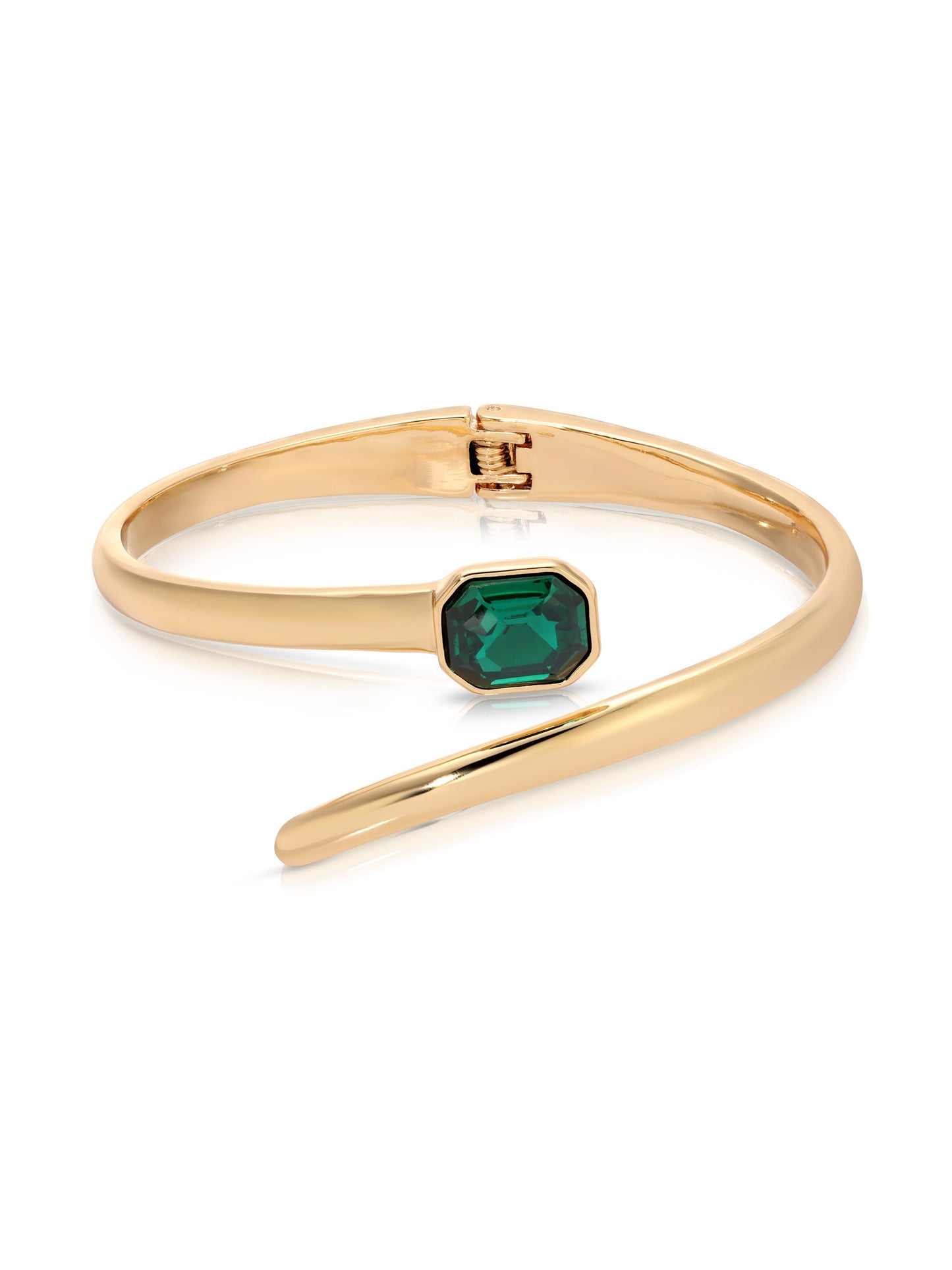 Emerald Deco Style Wrap Cuff Bracelet