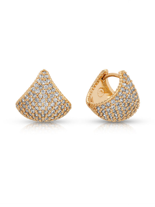 Pavé Encrusted Hoop Earrings in Modern Style