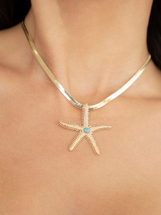 Starfish Pendant Necklace in Mermaid Design