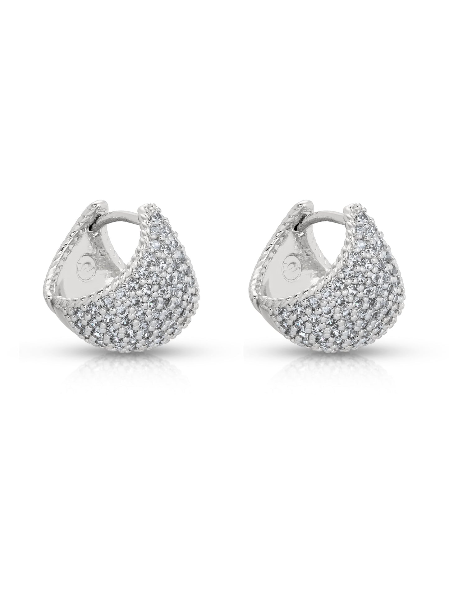 Pavé Encrusted Hoop Earrings in Modern Style