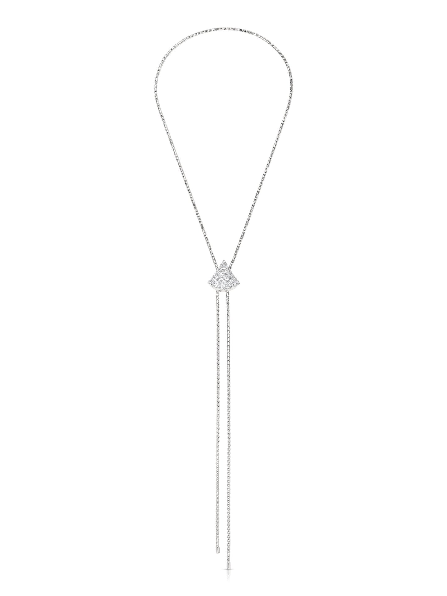 Shimmering Pavé Style Bolo Necklace