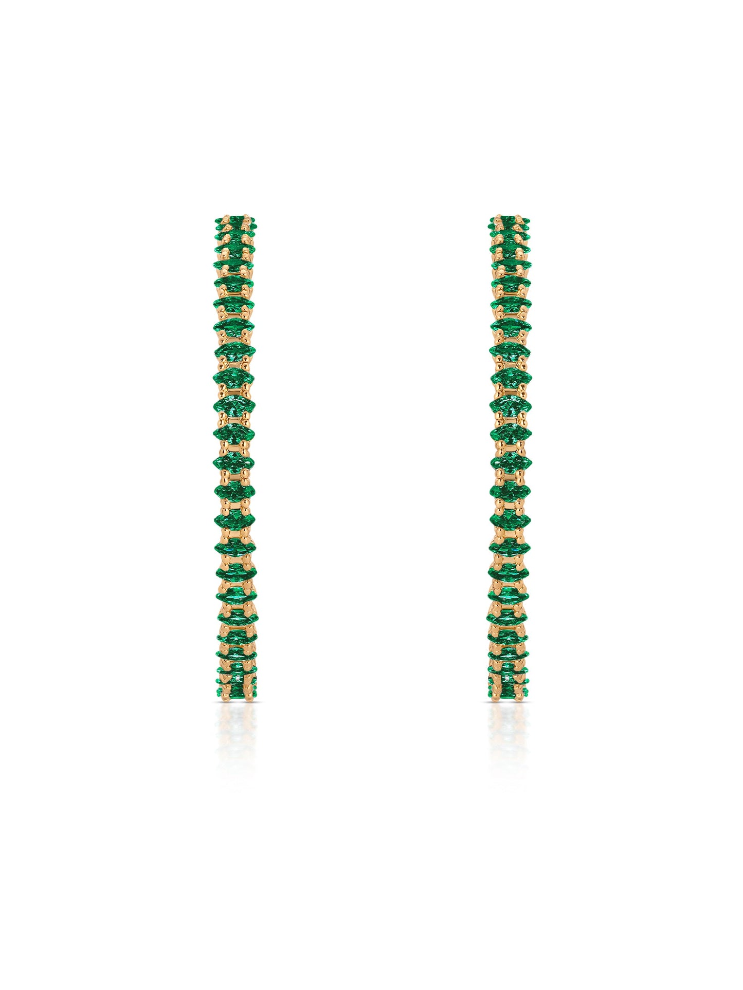 Emerald Marquise Hoop Earrings in Elegant Design