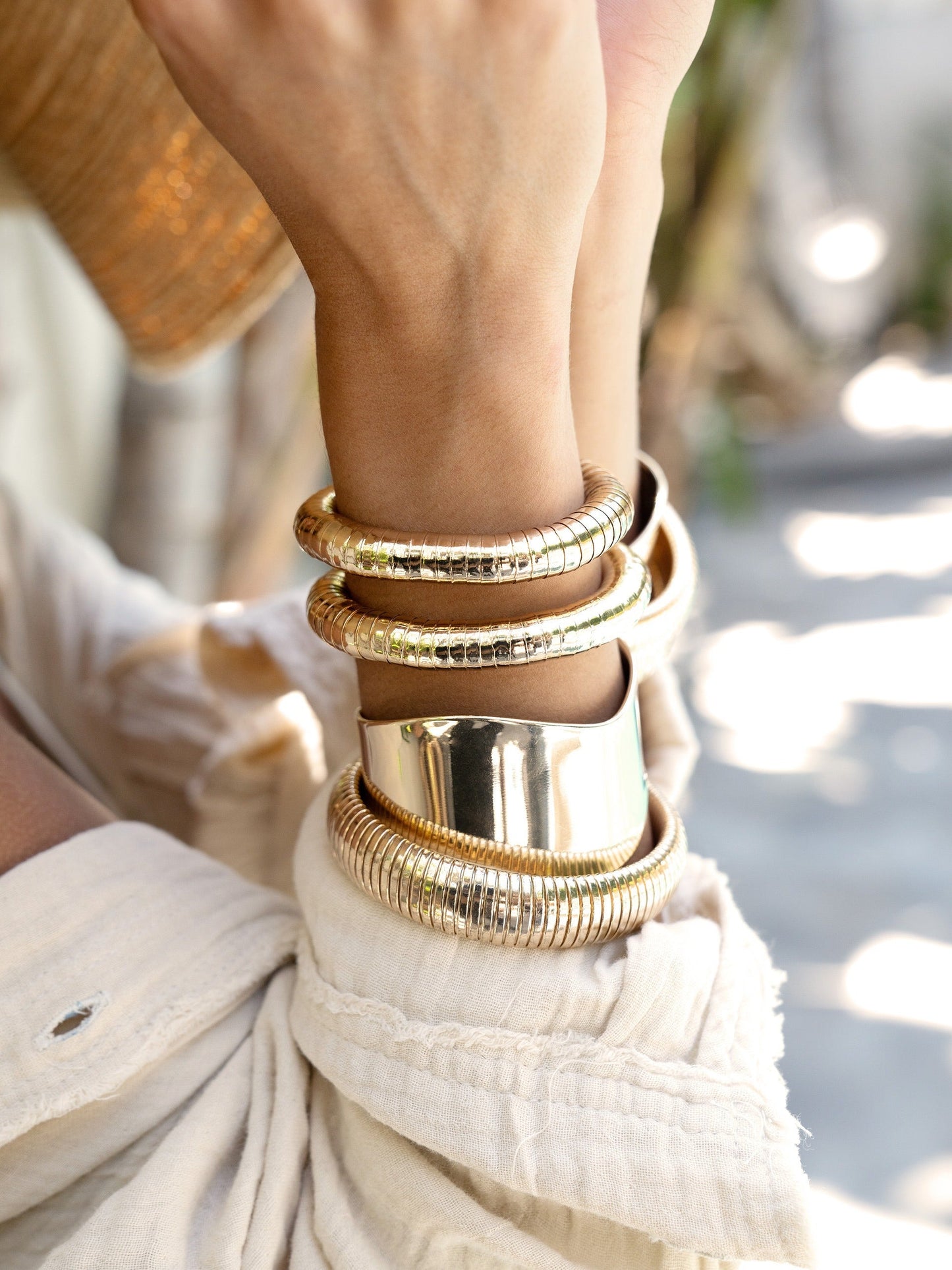 Polished Smooth Cuff Bracelet in Silver